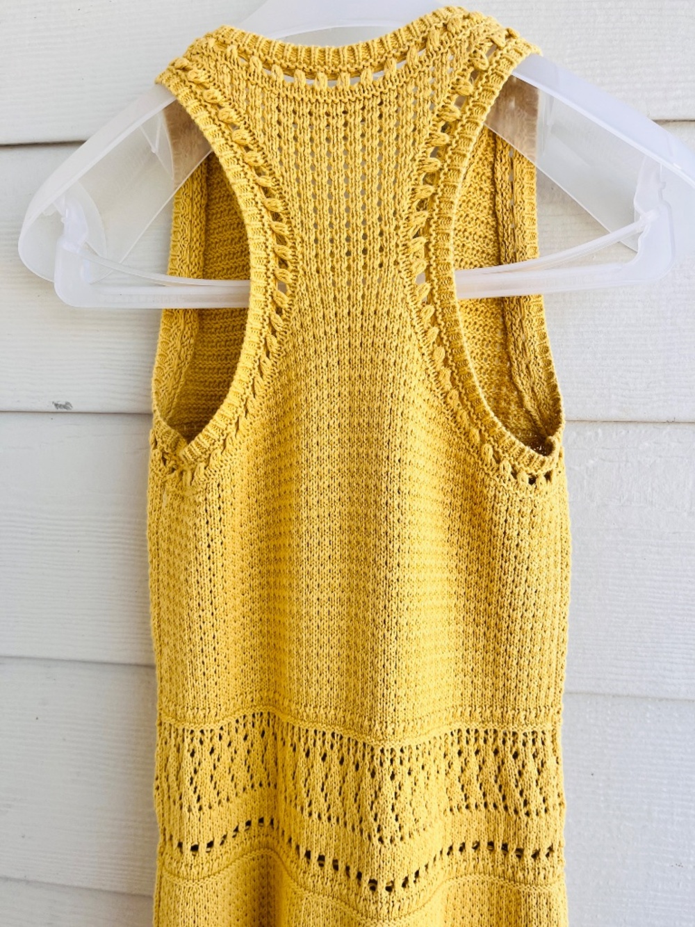 Vanessa Bruno 🧶 Thara Crochet Midi Dress | Yellow Boho Resortwear Size S - Picture 14 of 16